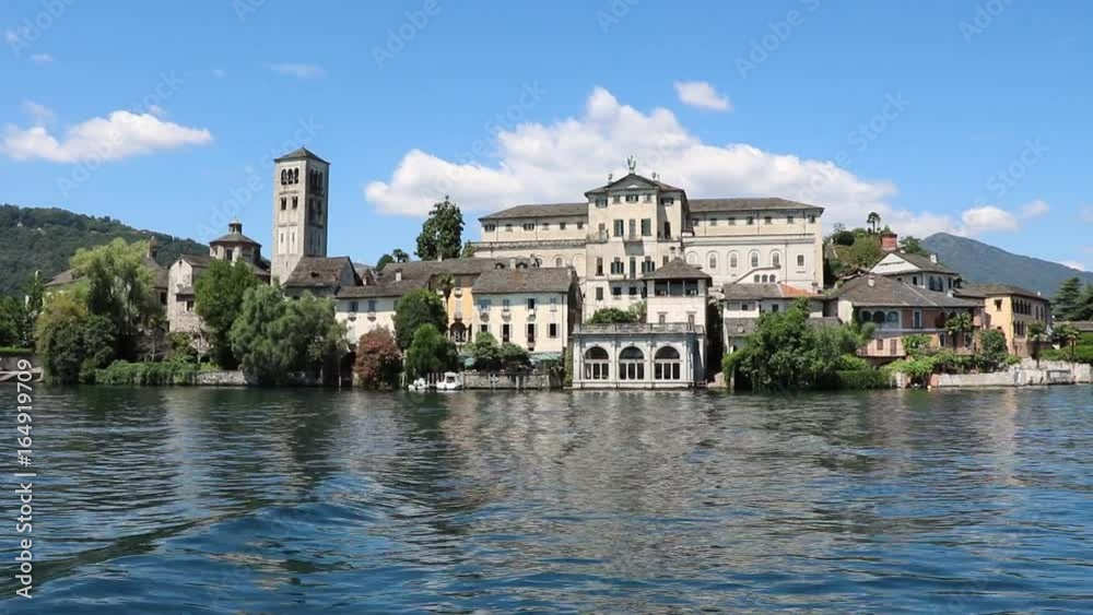 Boat trip to Island San Giulio of Lake Orta, Piedmont Italy Boat trip to Island San Giulio of Lake Orta, Piedmont Italy