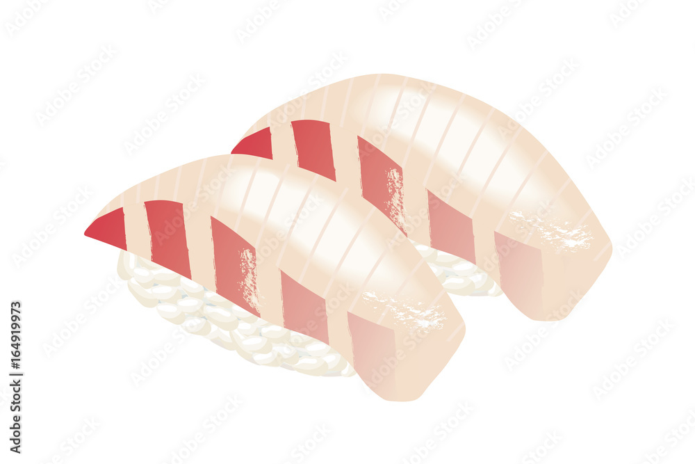 タイの寿司のリアルイラスト|握り寿司 Stock Vector | Adobe Stock