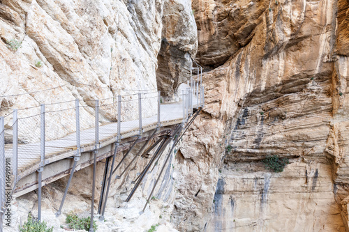 Hiking trail Caminito del Rey. Malaga province, Spain