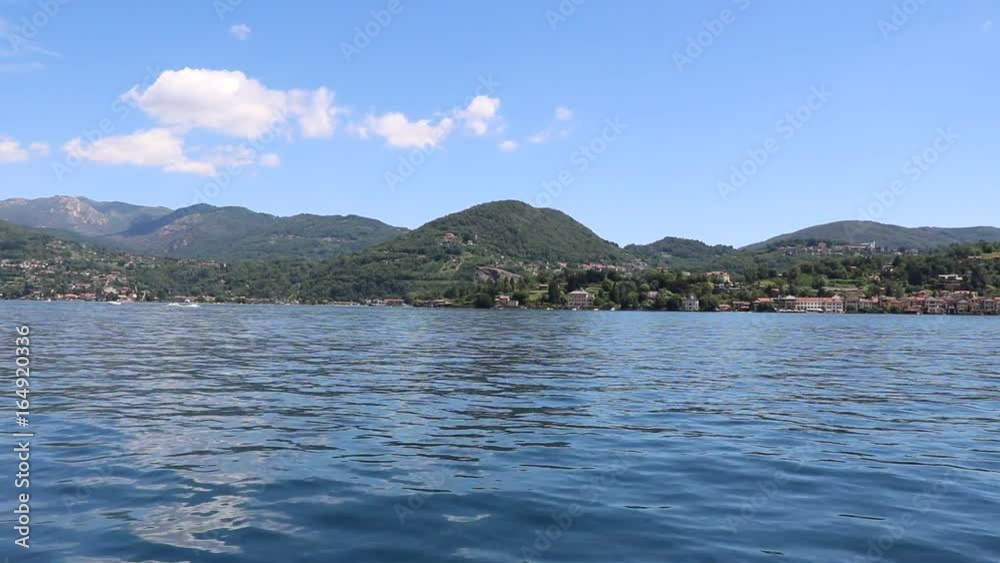View from Lake Orta to Mount Mottarone and Orta San Giulio, Piedmont Italy View from Lake Orta to Mount Mottarone and Orta San Giulio, Piedmont Italy