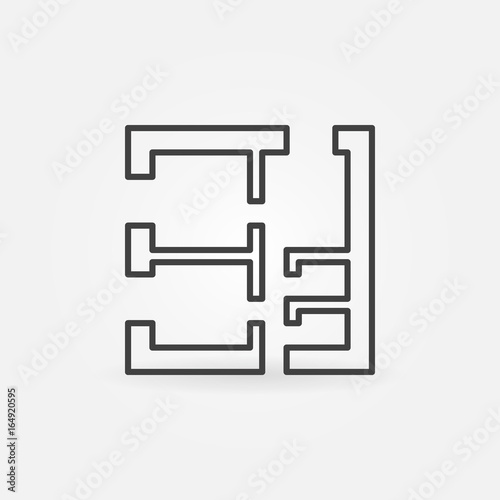 Square house plan vector icon