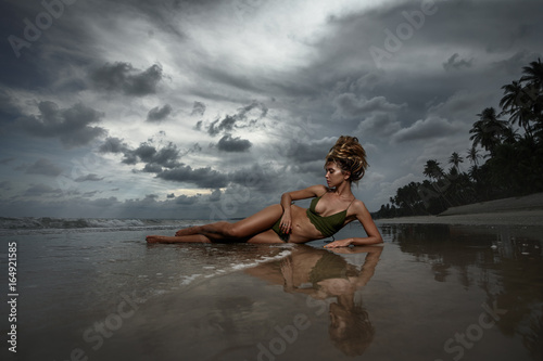 Girl on tropical beach