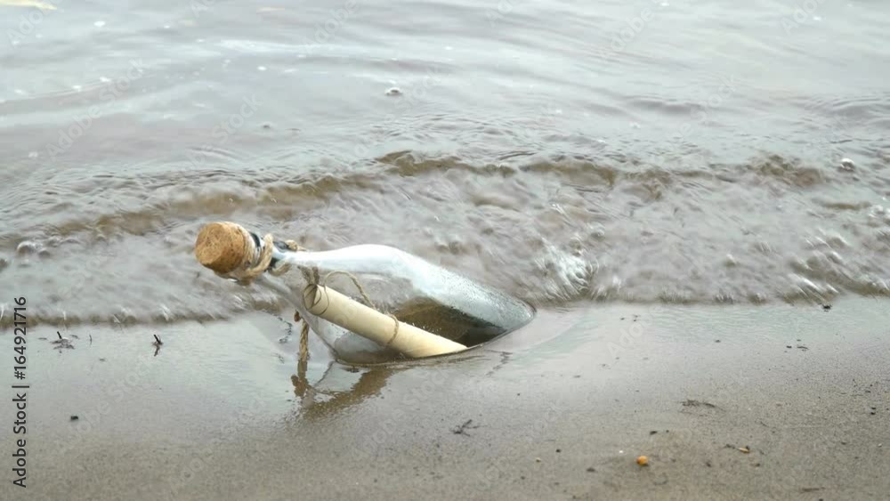 Message in a bottle on the seashore Message in a bottle on the seashore
