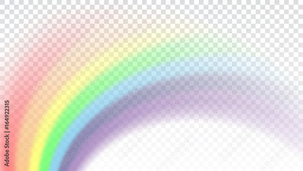 Rainbow icon. Shape arch realistic isolated on white transparent background. Colorful light and bright design element. Symbol of rain, sky, clear, nature. Graphic object Vector illustration Rainbow icon. Shape arch realistic isolated on white transparent background. Colorful light and bright design element. Symbol of rain, sky, clear, nature. Graphic object Vector illustration