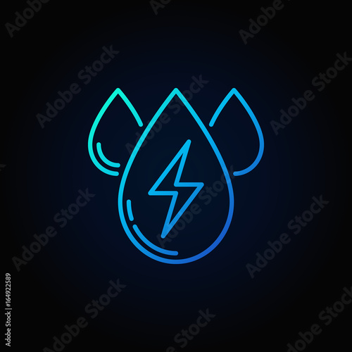 Water energy outline blue icon