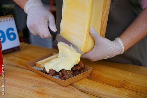 Delicious cheese steaks from a food truck.