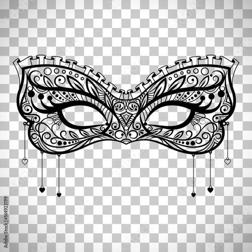 Elegant carnival mask on transparent background