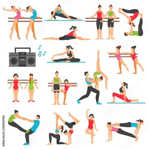 Dance Training Decorative Icons Set