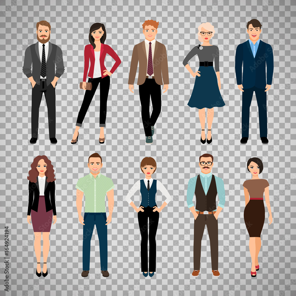 Casual office people on transparent background Casual office people on transparent background