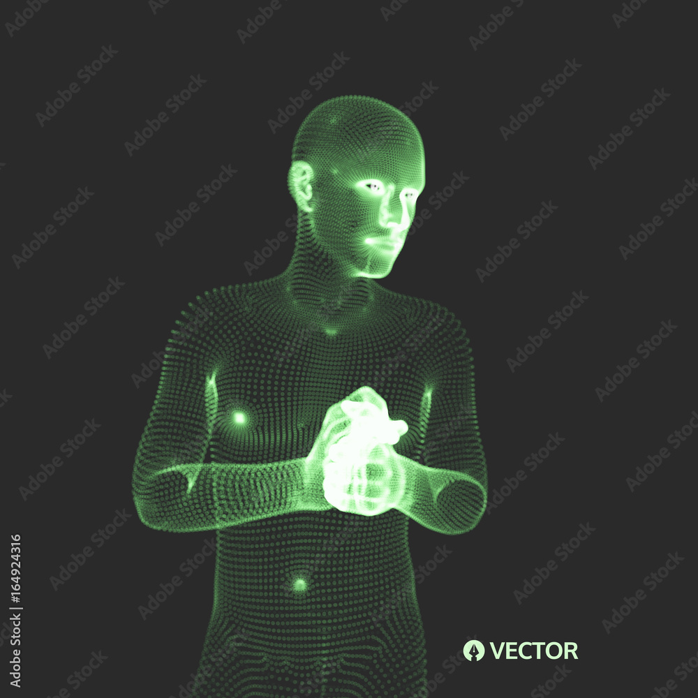 3d model of man. Human body. Design element. Vector illustration. 3d model of man. Human body. Design element. Vector illustration.