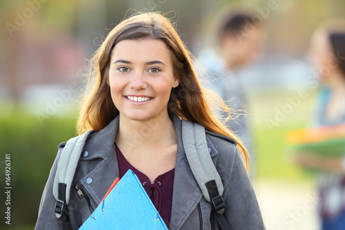 Student posing in an university campus