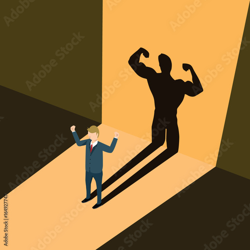 business man casting shadow an athlete career