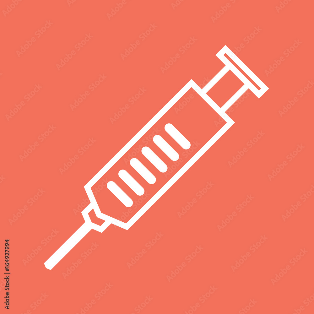 Syringe simple icon - injection and vaccination symbol Syringe simple icon - injection and vaccination symbol