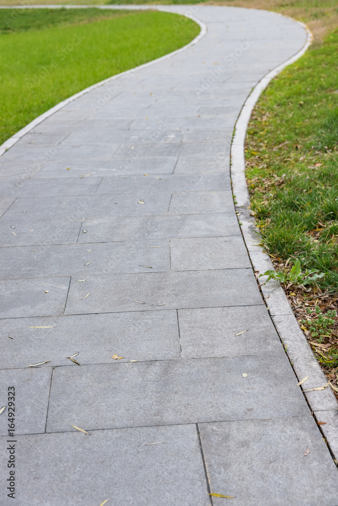 pavement in a park of China.