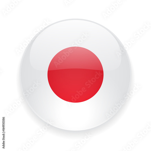 Round glossy icon with national flag of Japan on white background Free Download Round glossy icon with national flag of Japan on white background - GFXLoad