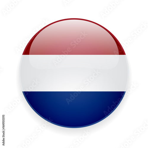 Free Download Round glossy icon with national flag of Netherlands on white background - GFXLoad