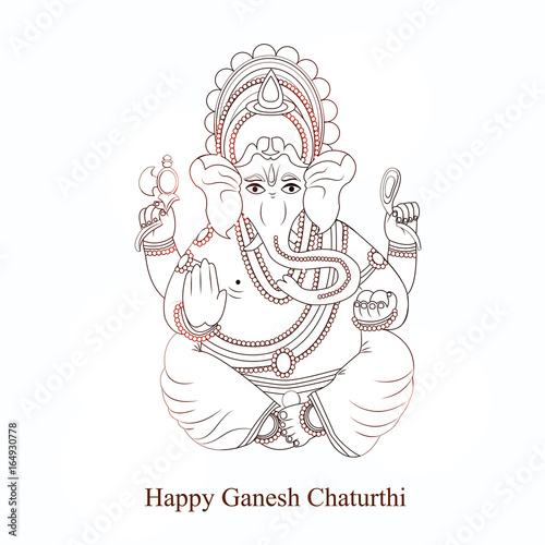 illustration of Hindu festival Ganesh Chaturthi background