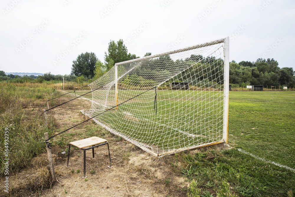 soccer field grass Goal at the stadium Soccer field