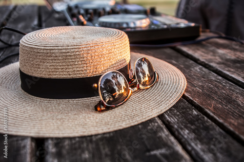  Dj, Mixer, Hat and Sunglasses - Summer party on the beach
 photo