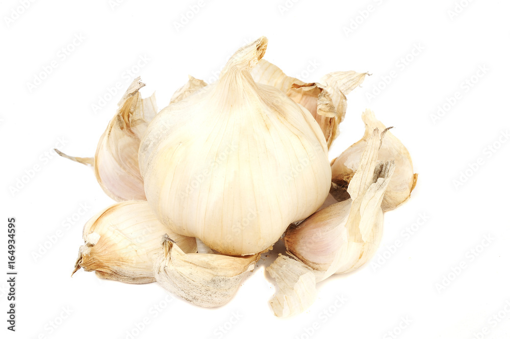 Obraz premium Head of garlic. Isolated on a white background.