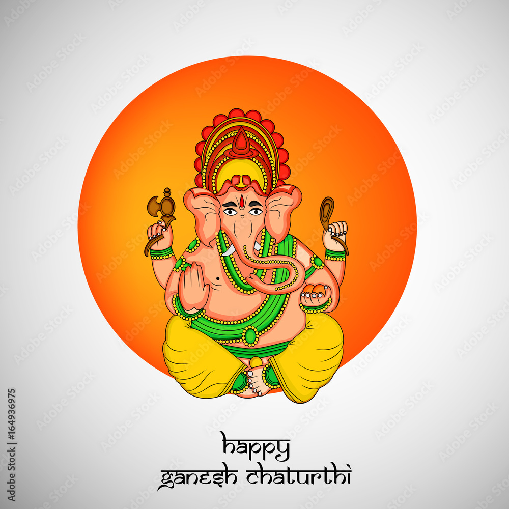 illustration of hindu festival Ganesh Chaturthi background