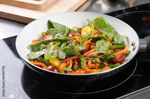 vegetables in a pan