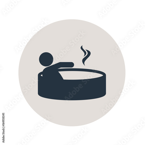 Icono plano jacuzzi en circulo gris