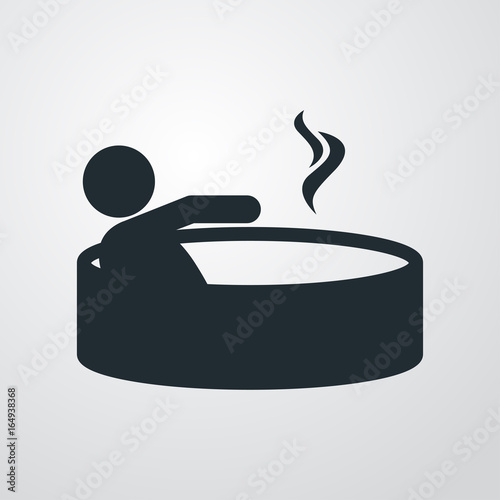 Icono plano jacuzzi en fondo degradado