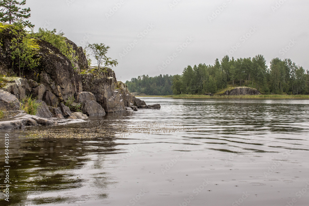 Stones, rocks in Lake Ladoga, Republic of Karelia, Russia