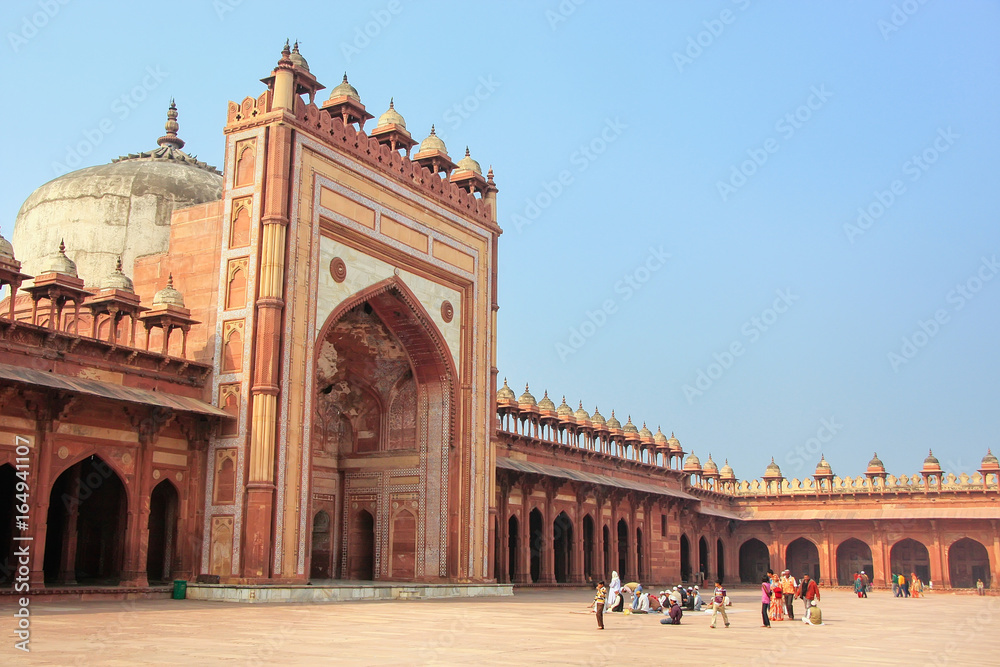 Courtyard of Jama Masjid in Fatehpur Sikri, Uttar Pradesh, India