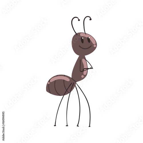 Cute cartoon ant character vector Illustration