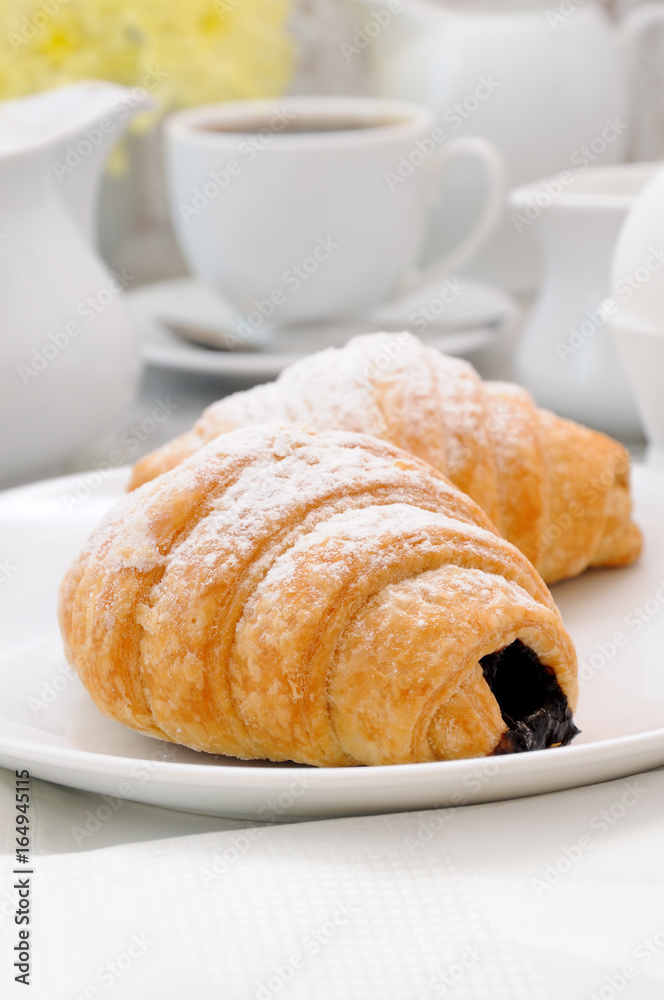 Croissant with chocolate filling Croissant with chocolate filling