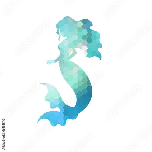 Silhouette of mermaid