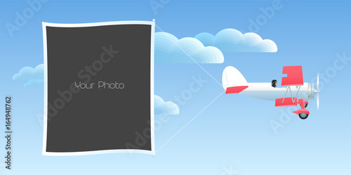 Vintage photo frames collage vector illustration