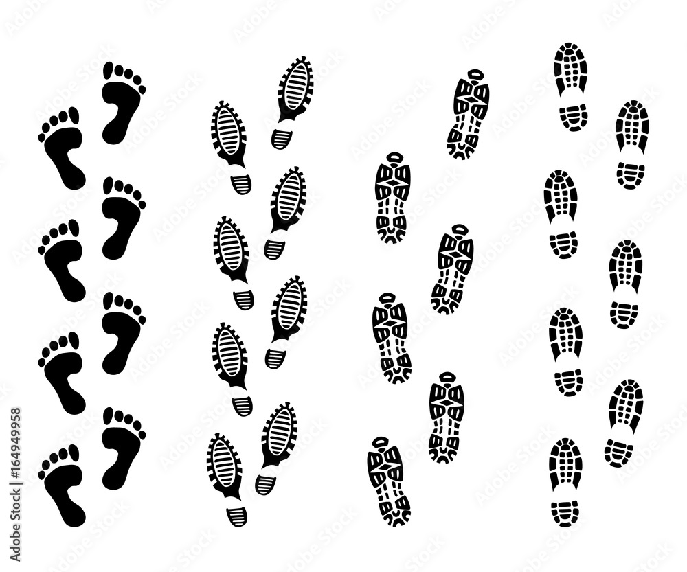 Footsteps isolate on white background. Footprint symbols vector ...