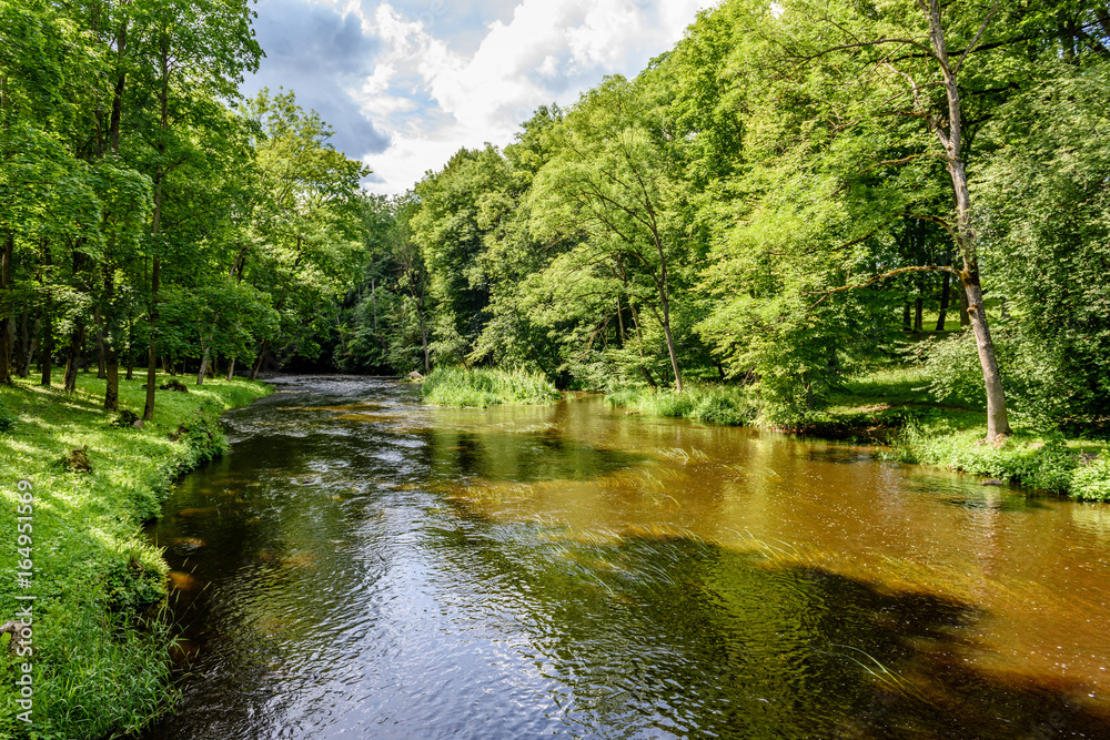 Fototapeta premium reflection of clouds in the lake