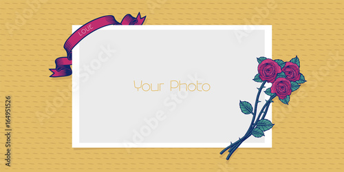 Photo frame collage vector illustration