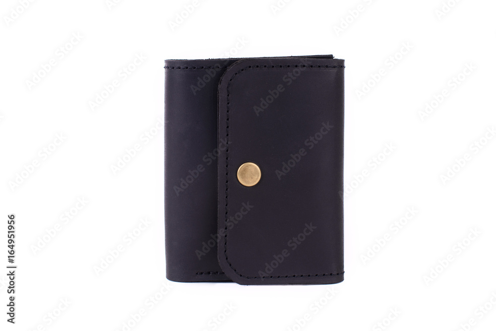 Leather wallet on a white background, isolated Leather wallet on a white background, isolated