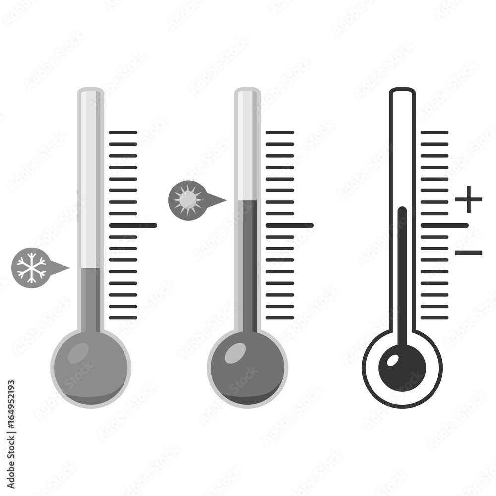 Thermometer in gray, for measuring temperature Thermometer in gray, for measuring temperature