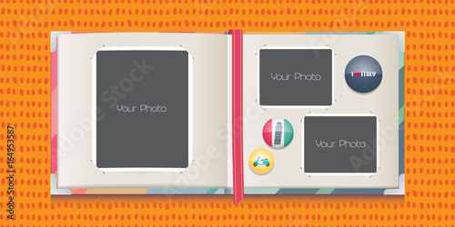 Collage of photo frames vector illustration
