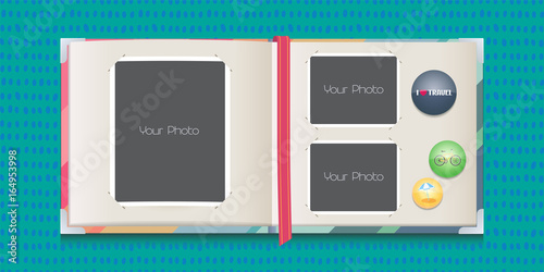 Photo frames collage or scrapbook vector illustration