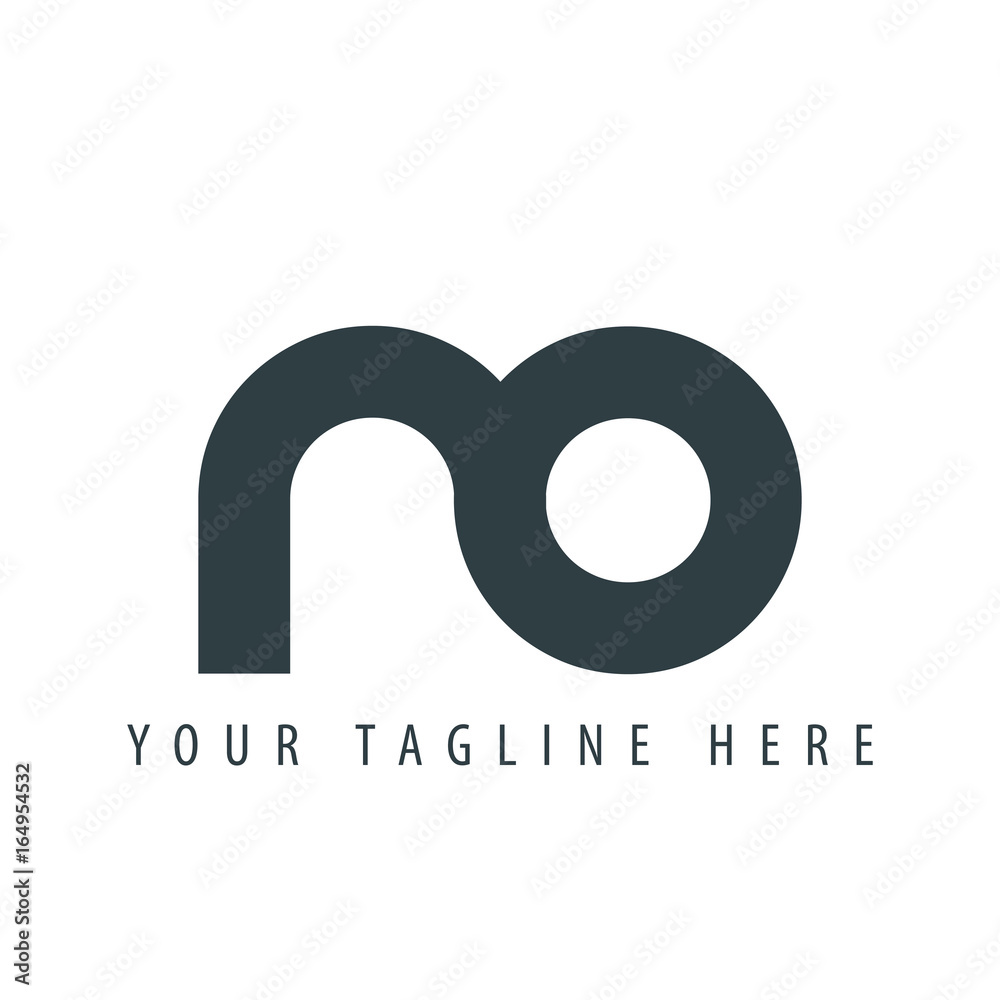 Initial Letter NO RO Linked Design Logo - obrazy, fototapety, plakaty 