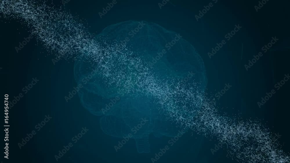 Human DNA, the brain. Abstract background with plexus. Loop animation Human DNA, the brain. Abstract background with plexus. Loop animation