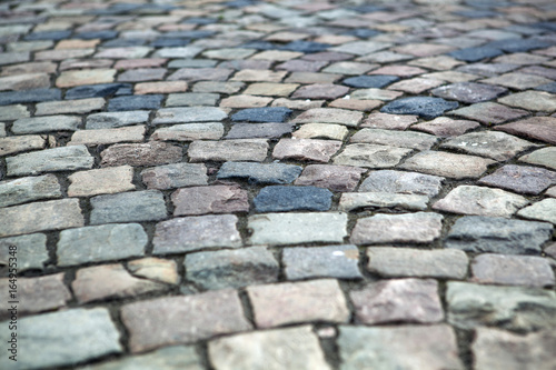 Abstract background of old cobblestone pavement