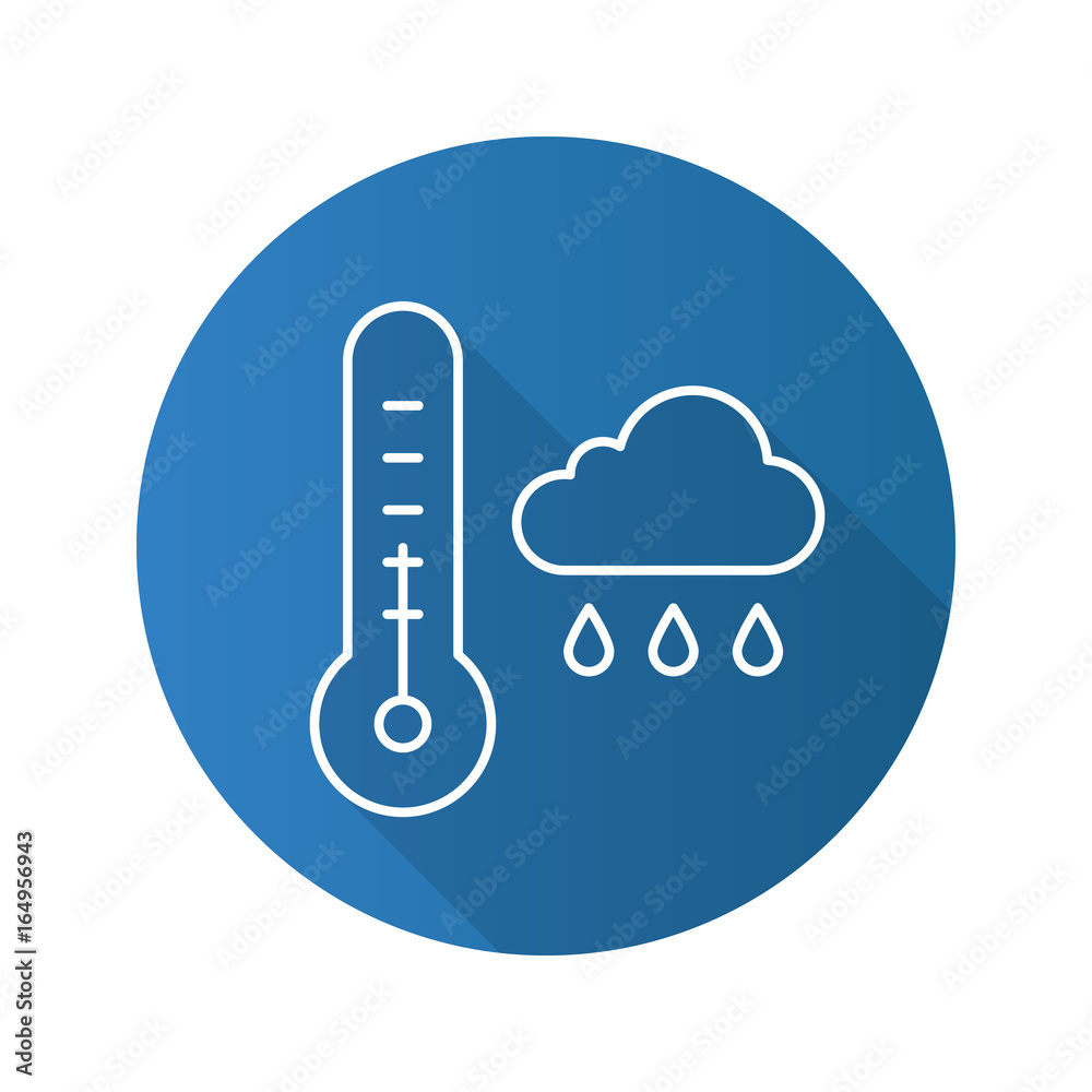 Autumn weather flat linear long shadow icon Autumn weather flat linear long shadow icon