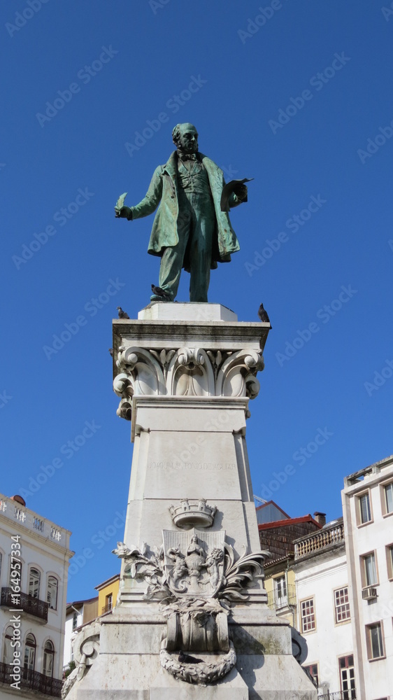 Portugal - Coimbra - Statue Joaquimo Antonio de Aguiar, place Largo da Portagem