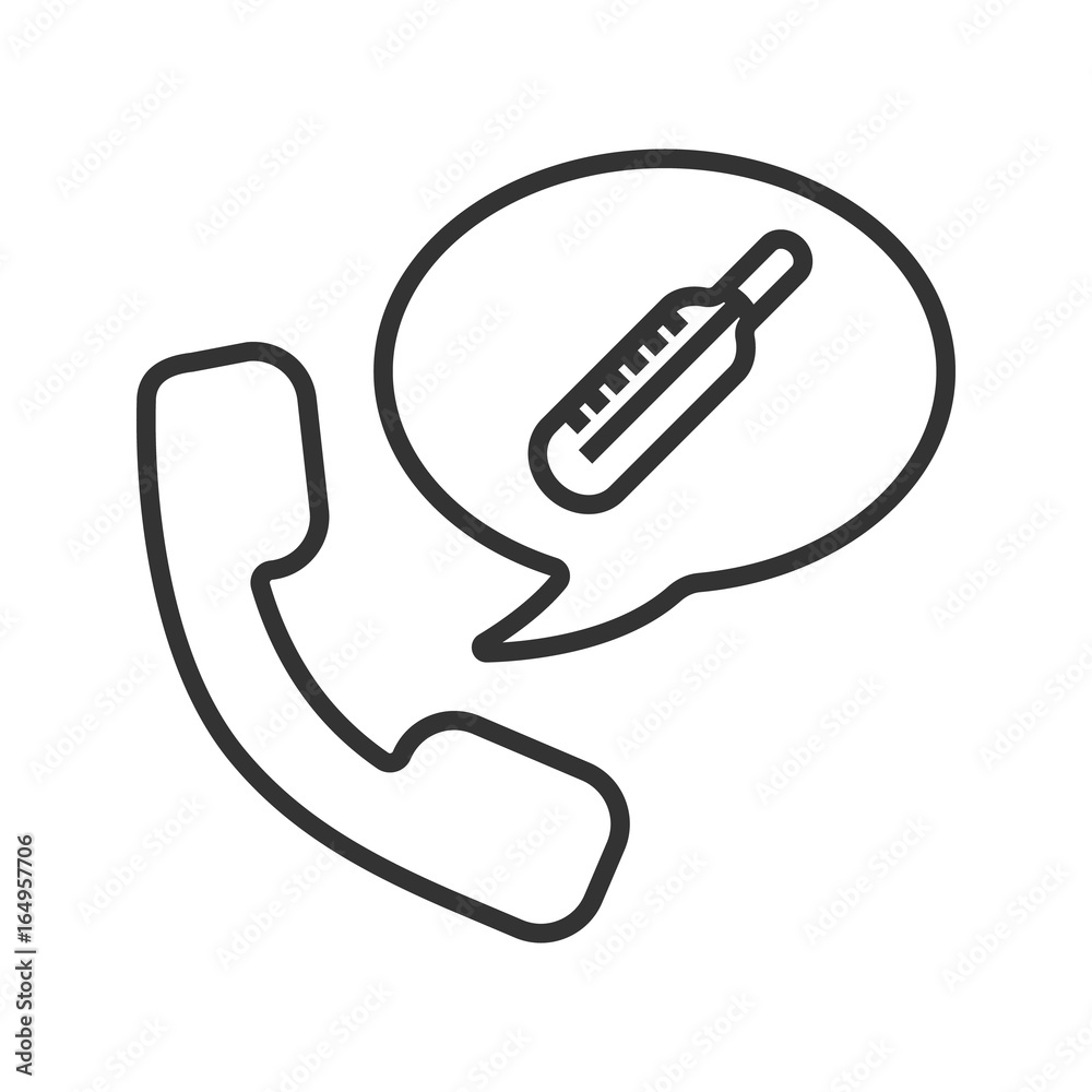 Phone call to hospital linear icon