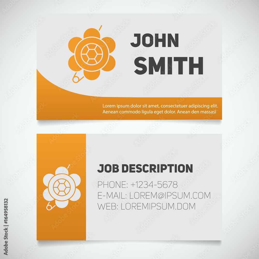 Fototapeta premium Business card print template with brooch logo