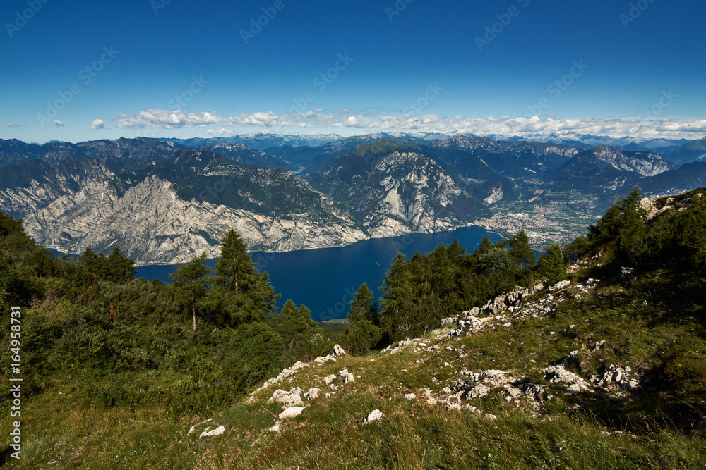 Fototapeta premium Beautiful landscape. View of Lake Garda, Riva del Garda,Italy. Popular destinations for travel in Europe.. 