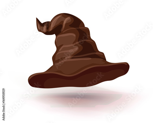 cartoon Halloween witch hat Vector illustration .Masquerade or carnival costume headdress